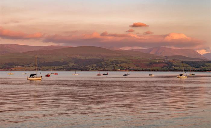 View from outside the house across to Snowdonia